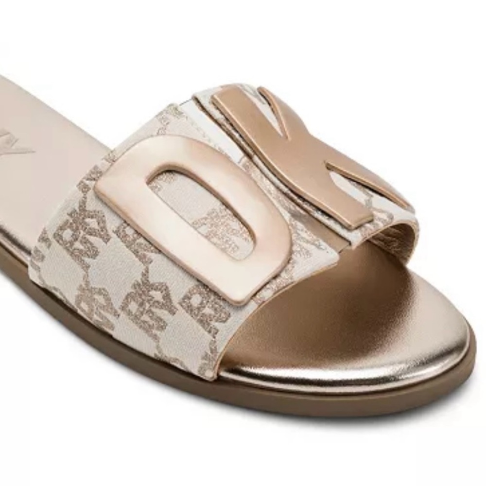 DKNY Women's Metallic Slide Sandals